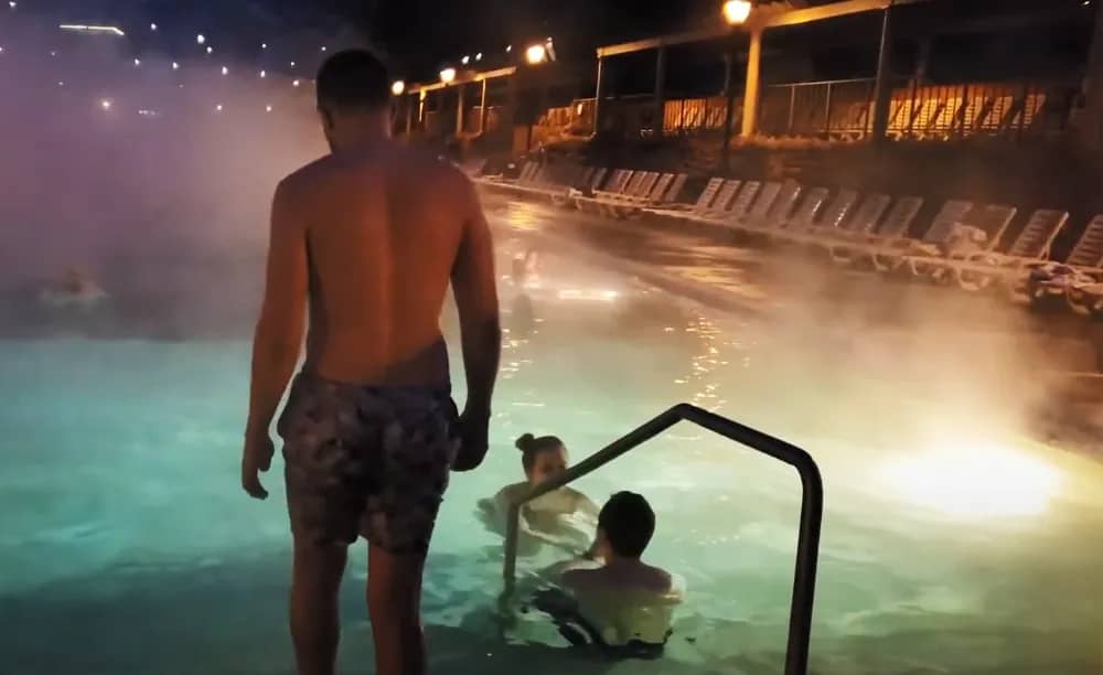 Hot springs pool Lighting