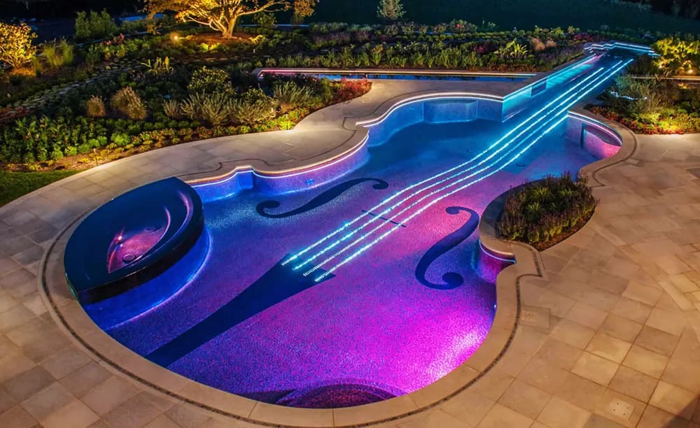 Pool lighting ideas realized by LED strips