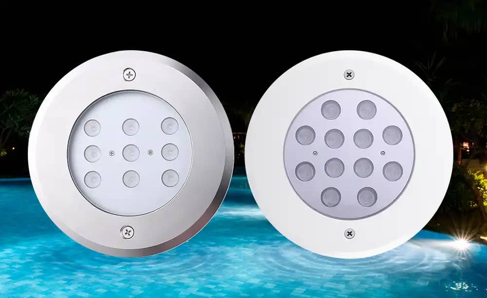 Pool lights with non-replaceable light bulbs