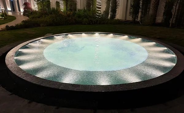 water feature pool moon