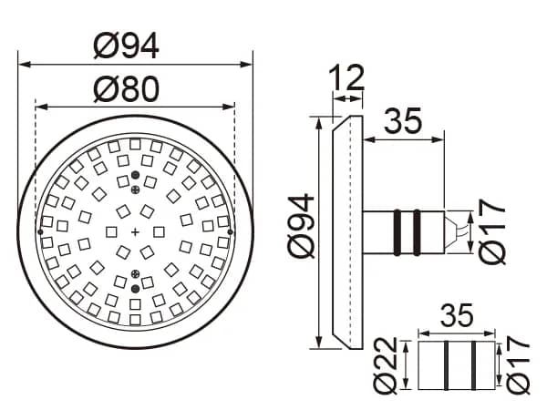 reflector pool light size