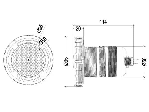 LED underwater light size