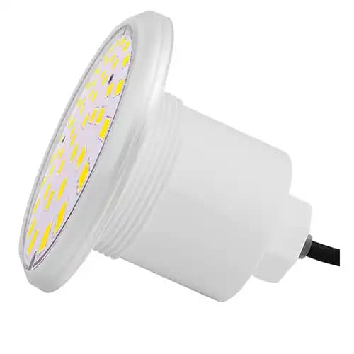 Luz subacuática LED de plástico con rosca macho de 1,5 y 2 pulgadas, 94 mm