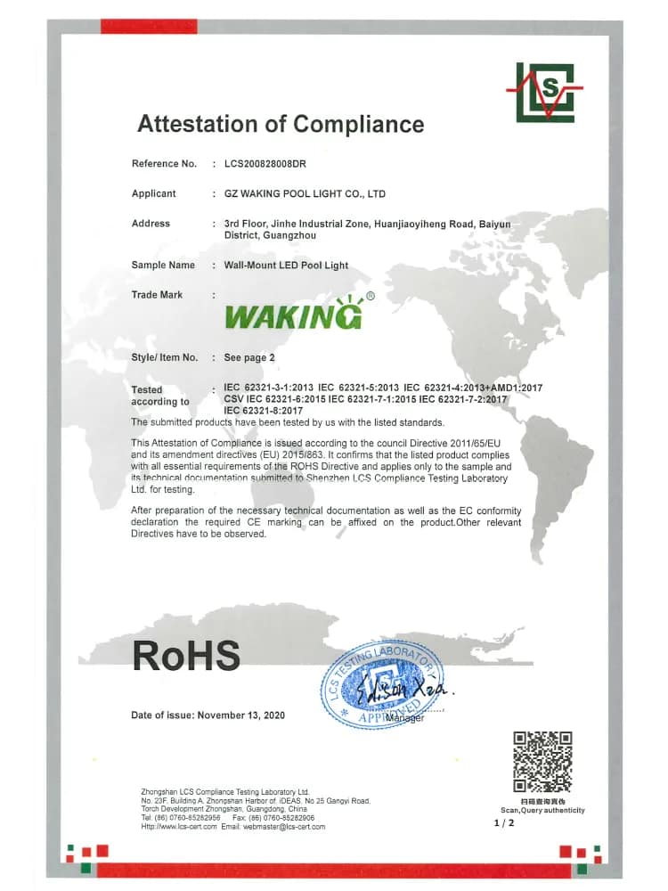 RoHS Certificate