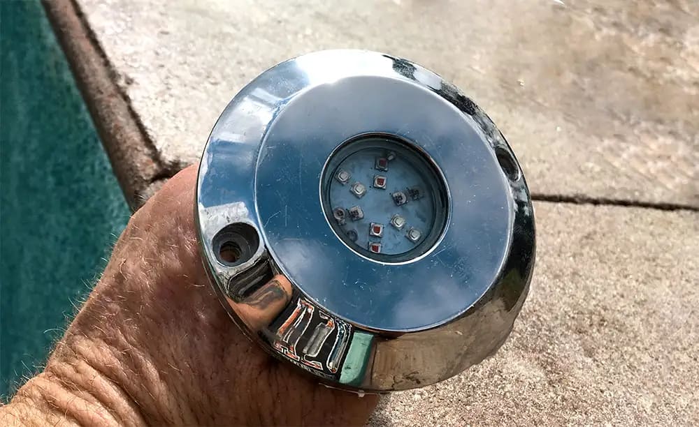 damaged pool light