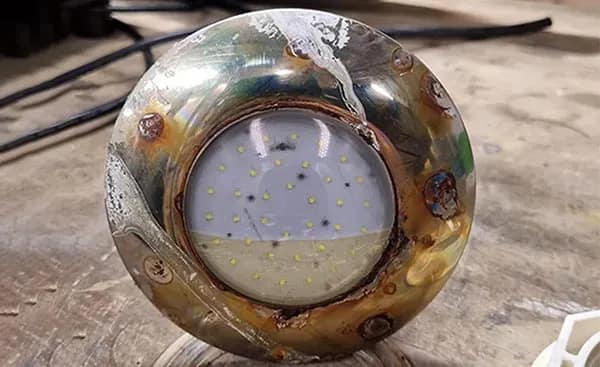 water leakage pool light
