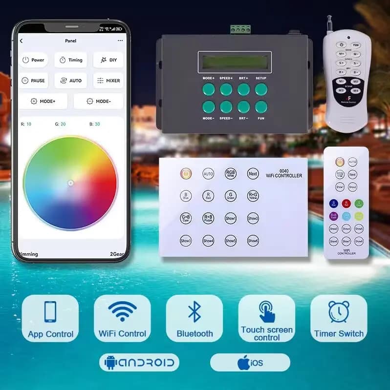 Controladores de iluminación de piscinas