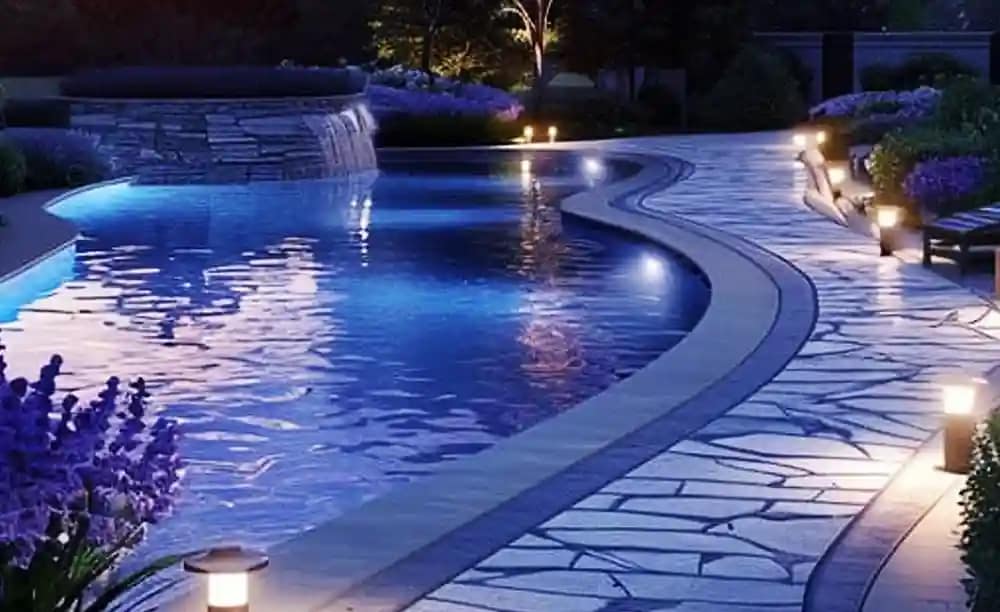 Pools and patios with LED lighting